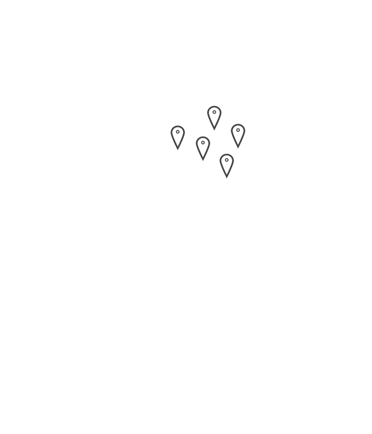 A map of Minnesota with the five RMHC locations pinned on it.